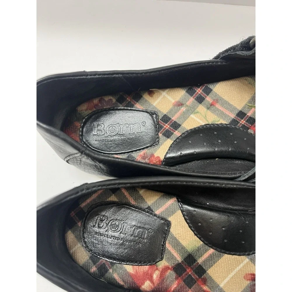 Børn Malli Mary Jane Leather Flats Black Hook & Loop Strap Comfort Women's 8
